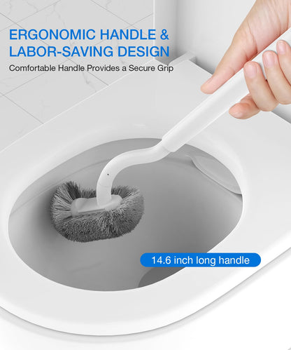 OSCIOSS Toilet Brush Set with Holder, Ergonomic Design