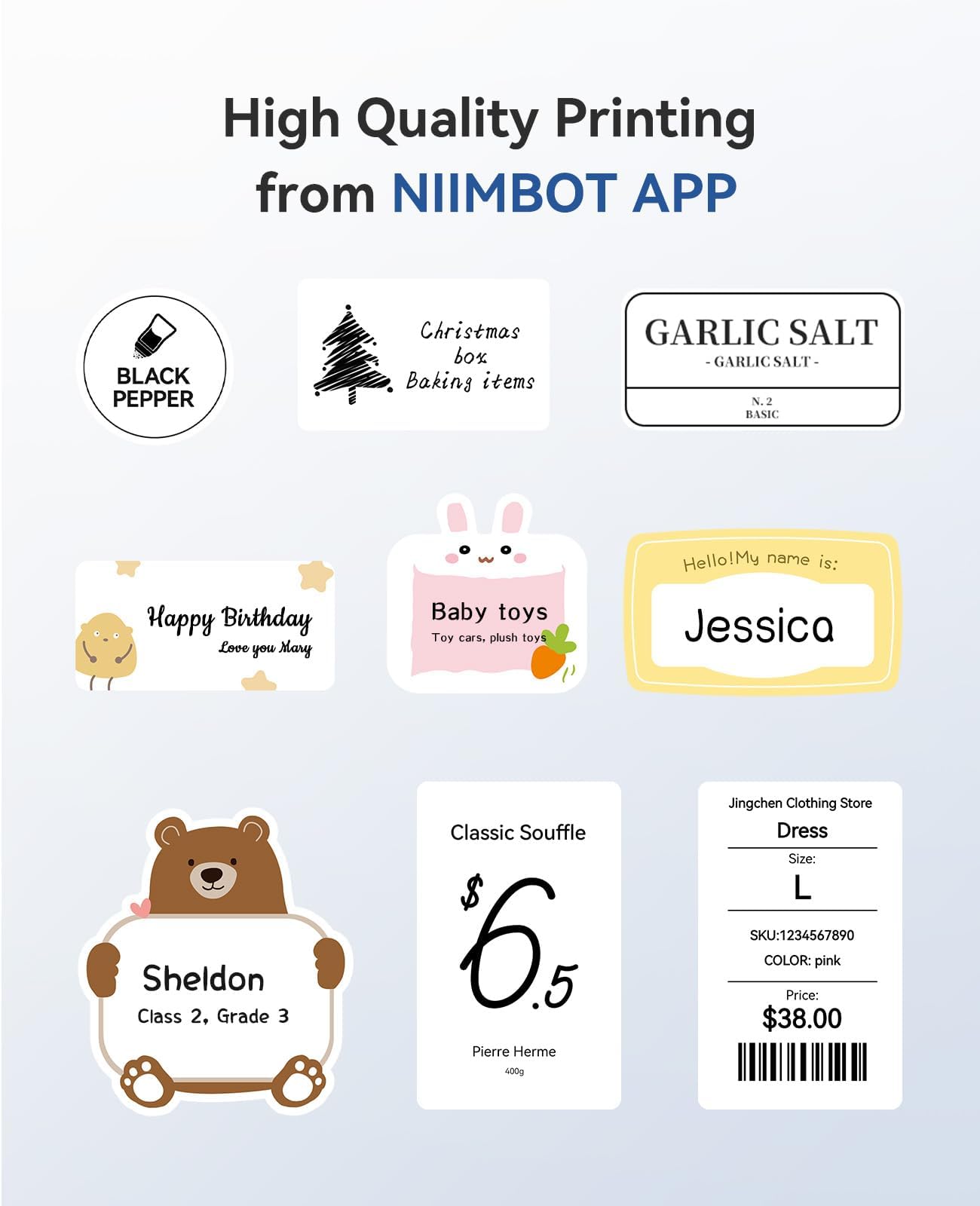 NIIMBOT Thermal Label Maker with 230 Labels