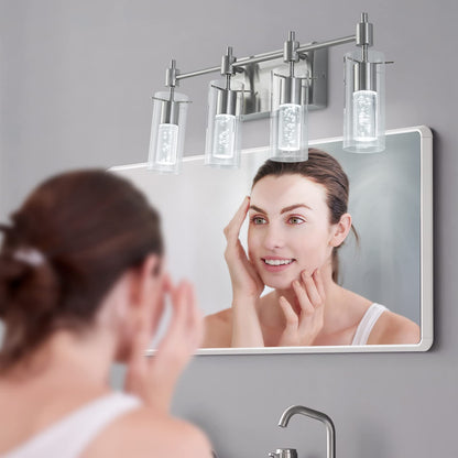 4-Light Brushed Nickel Bathroom Vanity Light
