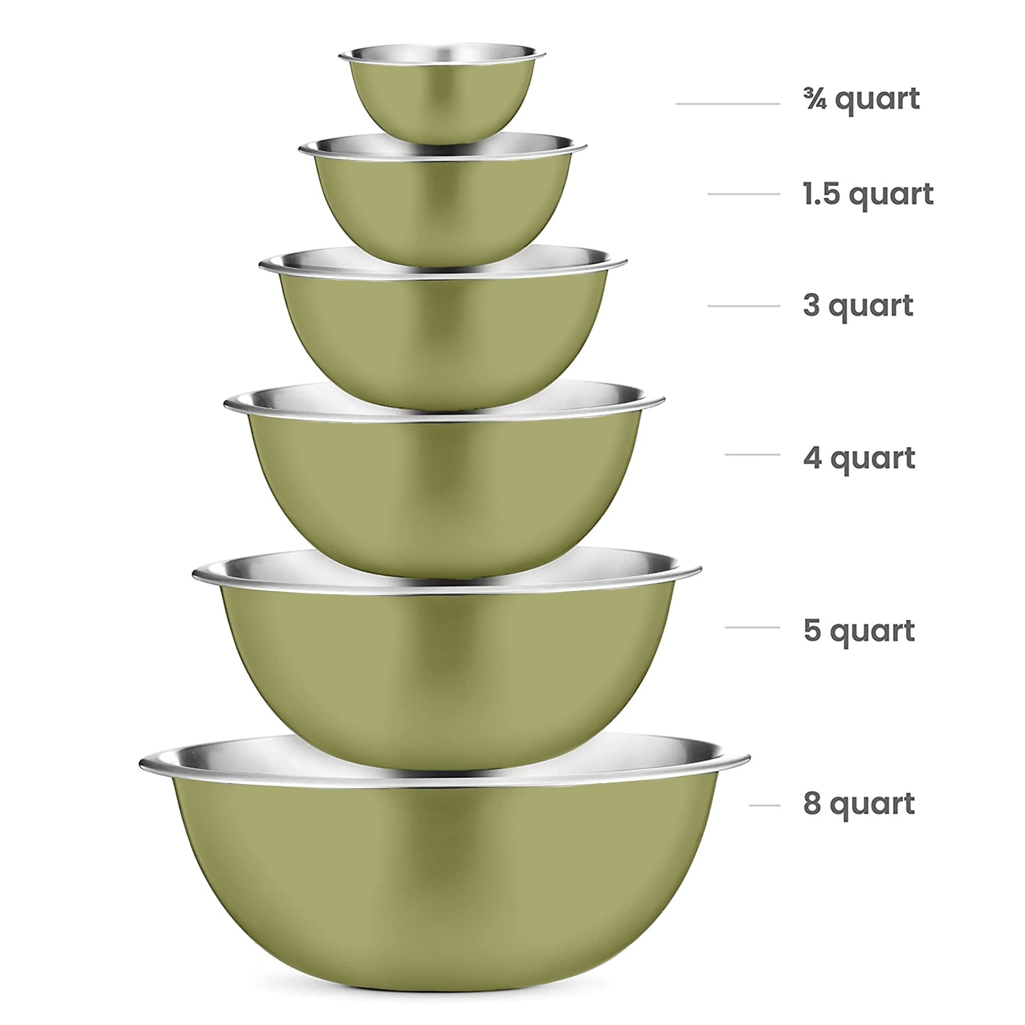 FineDine Stainless Steel Nesting Bowls - 8 Quart