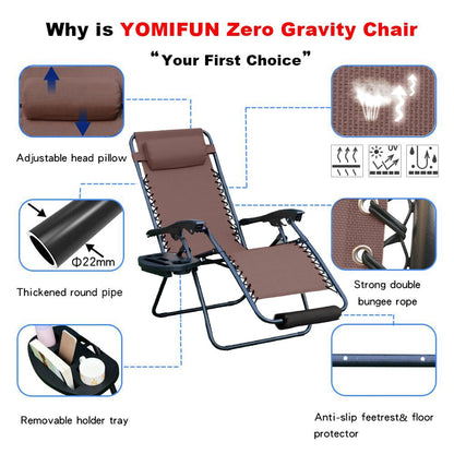 Zero Gravity Chairs Set with Accessories - Brown