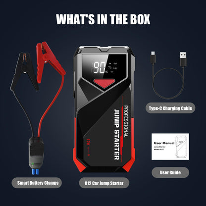 2500A PowQ Car Jump Starter with Flashlight