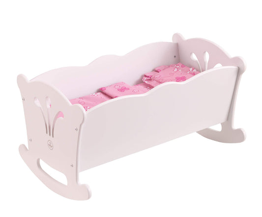 KidKraft Wooden Doll Rocking Cradle with Accessories