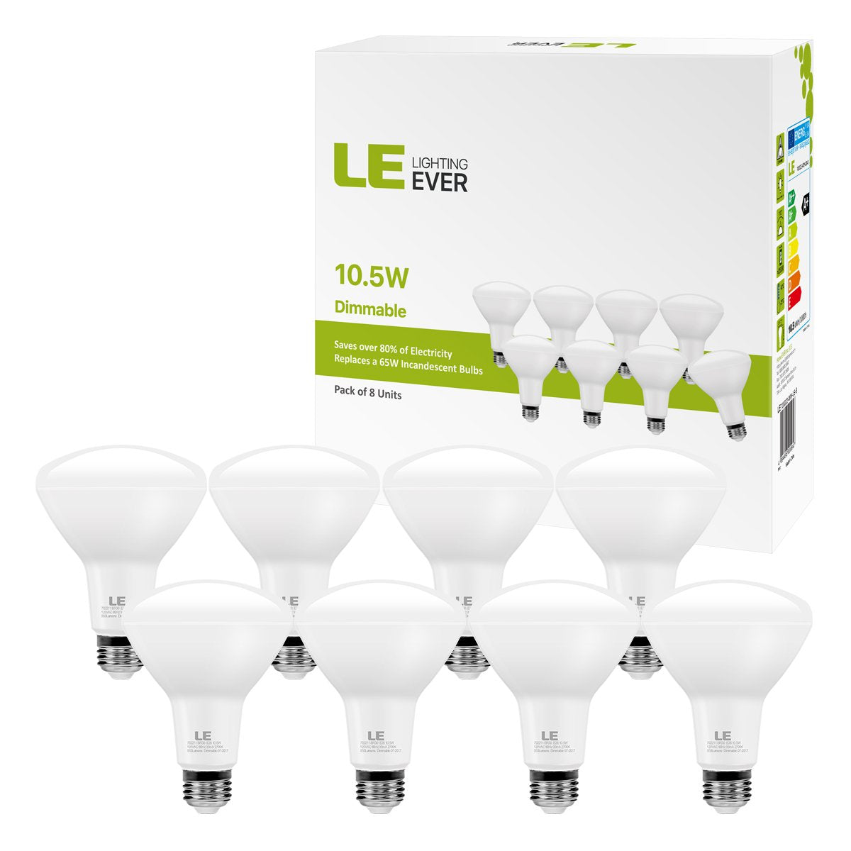 8 Pack Dimmable LED Flood Light Bulbs