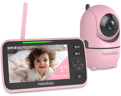 HelloBaby 5" Video Baby Monitor with Night Vision