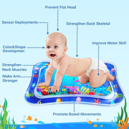 ZMLM Baby Tummy-Time Water Mat: Infant Baby Toy Gift Activity Play Mat Inflatable Sensory Playmat Babies Belly Time Pat Indoor Small Pad for 3 6 9 12 Month Newborn Boy Girl Toddler Fun Christmas Game