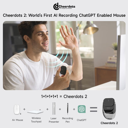 AI Mouse with Voice Recorder & Smart Control Features