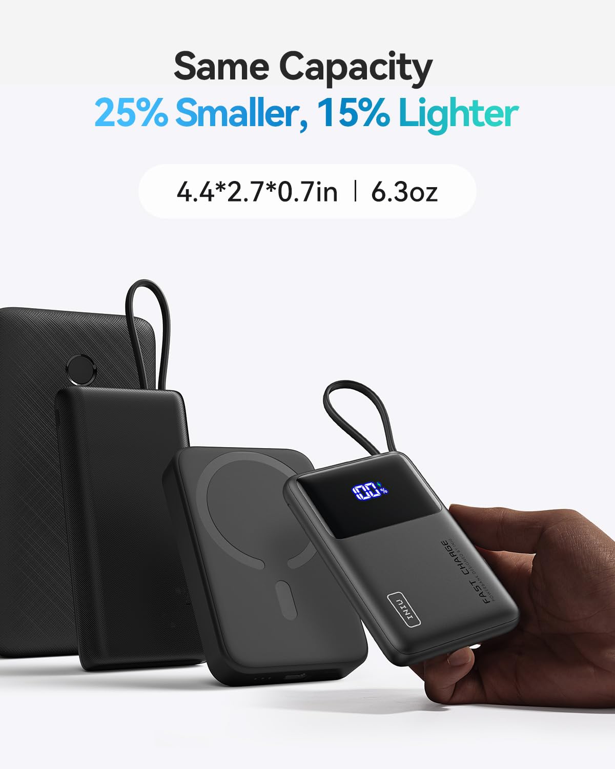 10000mAh INIU Portable Charger with USB-C Cable