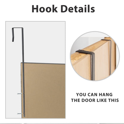 MIRUO Over The Door Mirror Full Length with Hanging Brackets, or Leaning Against Wall Mounted On Wall, Door, 44''x16'', Black (JJ01397AAF- AM002)