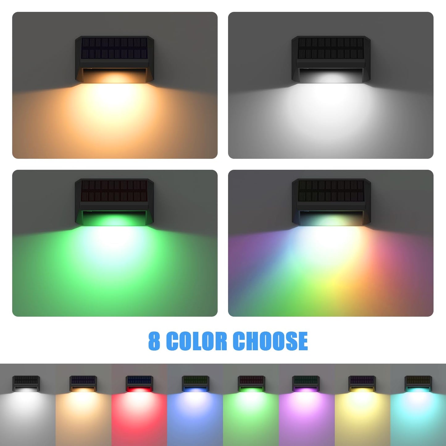 8 Pack Solar Fence Lights for Outdoor Use