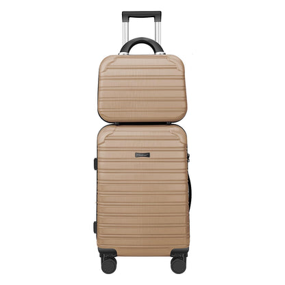 Feybaul Luggage Suitcase PC+ABS with TSA Lock Expandable Hardshell Carry On Luggage with Spinner Wheels 20in 24in 28in… (Champagne, 2-Piece Set(14/20))