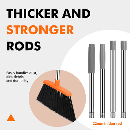 Heavy Duty Broom 55 Inch Handle, 2 Pack