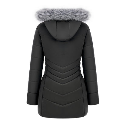 WULFUL Women's Winter Coats Long Warm Thicken Puffer Jackets Outwear With Removable Fur Hood