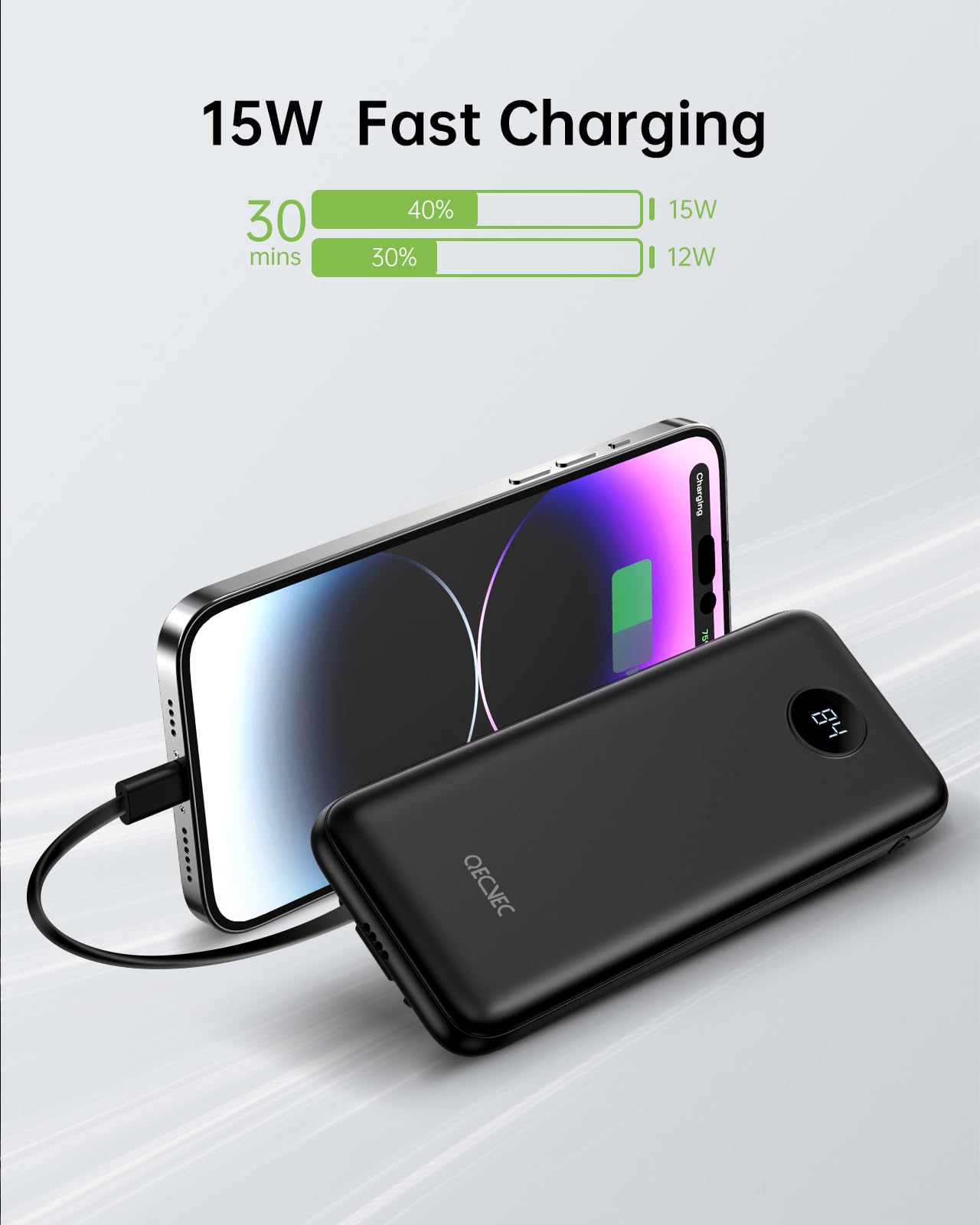 2-Pack 10000mAh Portable Charger with Fast Charging