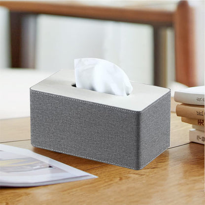 Rectangular PU Leather Tissue Box Holder