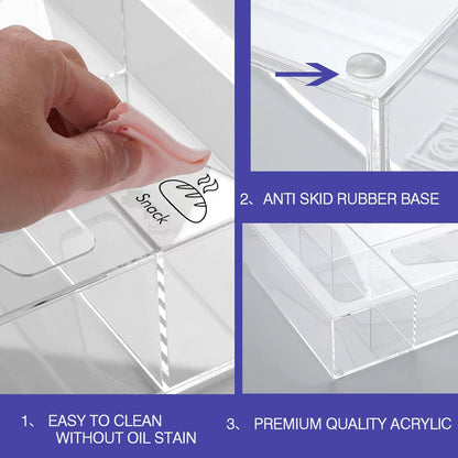 VANKVIN Ziplock Bag Storage Organizer Holders Acrylic Food Plastic Baggie Dispenser Applicable Kitchen Drawer and Pantry Compatible With Ziploc ,Sandwich, Glad,Gallon ,Snack ,Quart Size Bag