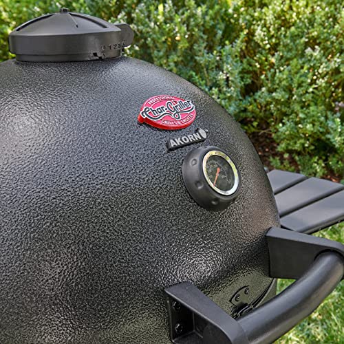 Char-Griller® AKORN® Kamado Charcoal Grill and Smoker with Cast Iron Grates, Warming Rack and Locking Lid with 445 Cooking Square Inches in Graphite, Model E16620