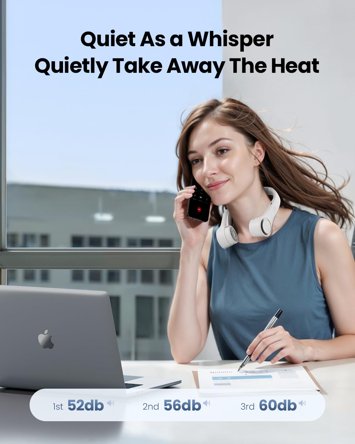 Portable Neck Fan with 3 Speed Settings