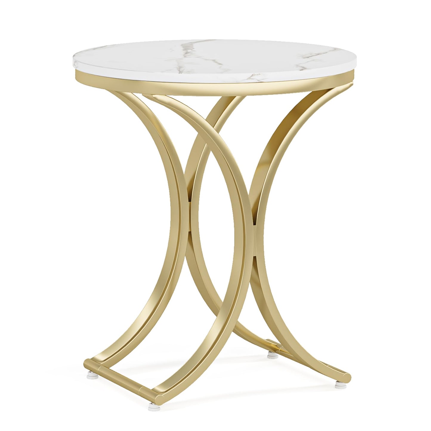 Tribesigns Round Faux Marble Side Table Set