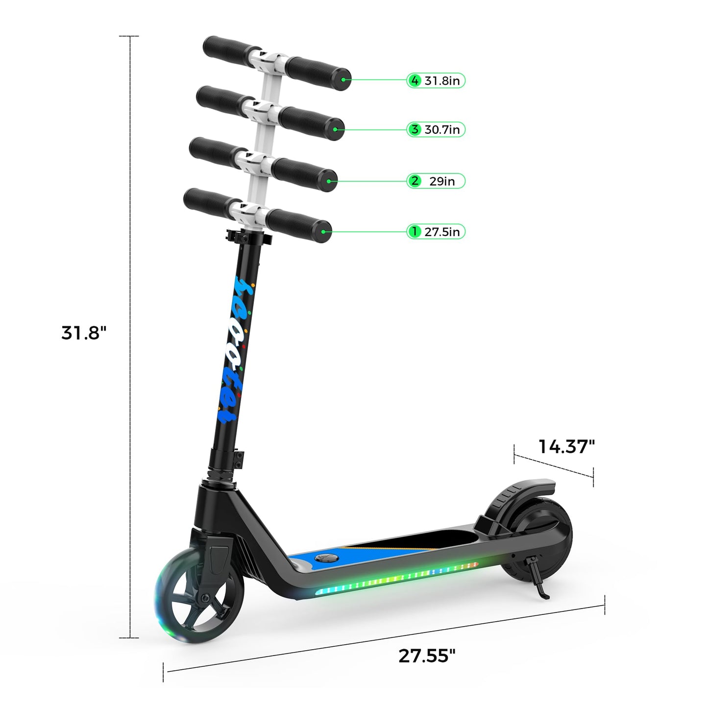 Kids Electric Scooter with Adjustable Speed & Lights