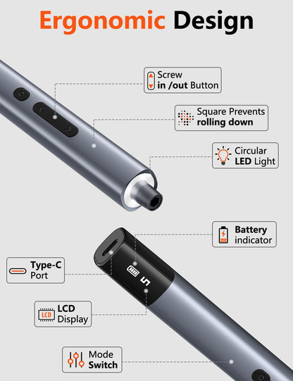 Mini Electric Screwdriver Set with Torque Levels