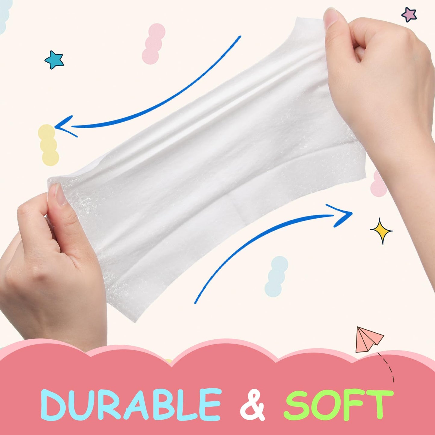 Beitier Baby Wipes, Unscented Wet Wipes 480 Count, 99.9% Water Wipes, Thick and Soft, Gentle for Sensitive Skin, Perfect for babies and adults on the go (24 Pack)