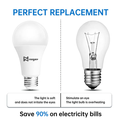 Noger 3-Way Led Light Bulbs A21 （4 Pack）, 50 100 150W Equivalent, 5000K Daylight, 3 Way E26 Light Bulbs for Reading, 500-1600-2200LM
