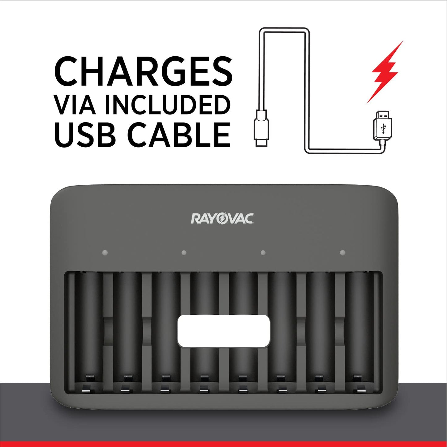 8-Bay Rayovac USB Battery Charger for Rechargeables