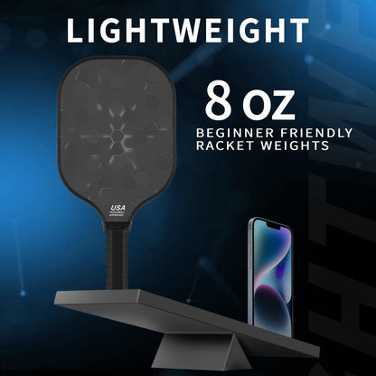 Jobunai 99.9% T300 Carbon Fiber Pickleball Paddles Set of 2 Lightweight Pickleballs Racquet Graphite Indoor Outdoor Yard Games Stuff Beginner Intermediate Pro Sports Accessories Gifts for Family