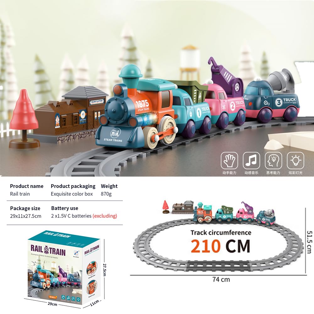 Magnetic Lighting Music Train Toy for Kids