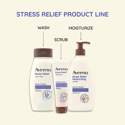 Aveeno Lavender Stress Relief Body Wash, 33 FL OZ