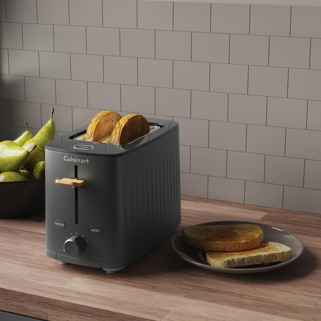 Cuisinart Soho™ Collection 2-Slice Toaster, 7 Toaster Setting, Defrost, Reheat, and Bagel Setting, Convenient Rear Cord Storage, Black, CPT-7BK