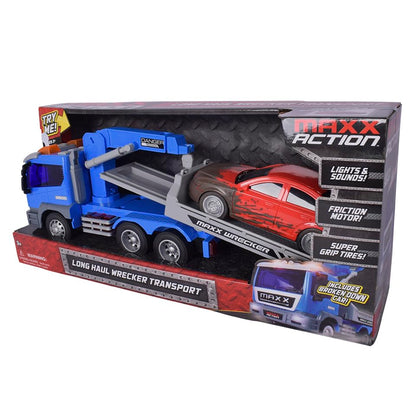 Maxx Action Long Hauler Wrecker with Car