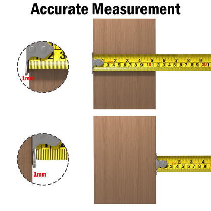 VOLCANOES CLUB Measuring Tape, Tape Measure 16 Ft by 1-Inch, Retractable Dual Side Blade (Inch/Metric Clear Scale), Hard & Transparent Case, Simple & Easy to Use for Surveyors, Electricians (1 Pack)