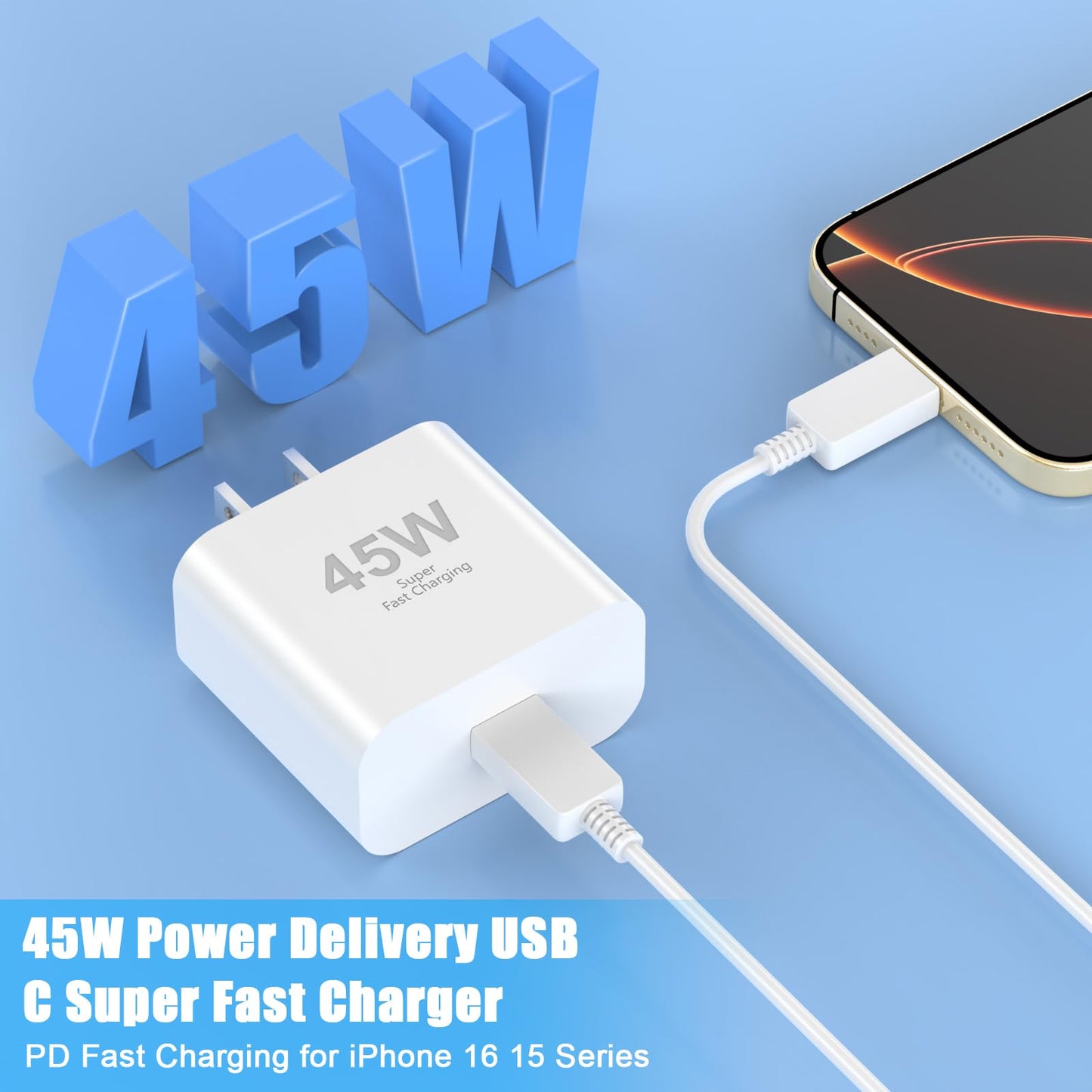 iPhone 16 Pro Max Fast Charger 10FT Cable