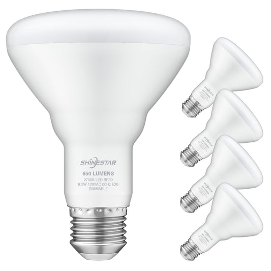 4-Pack SHINESTAR Dimmable LED Recessed Light Bulbs