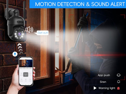 3K Wireless Outdoor Security Camera with Night Vision