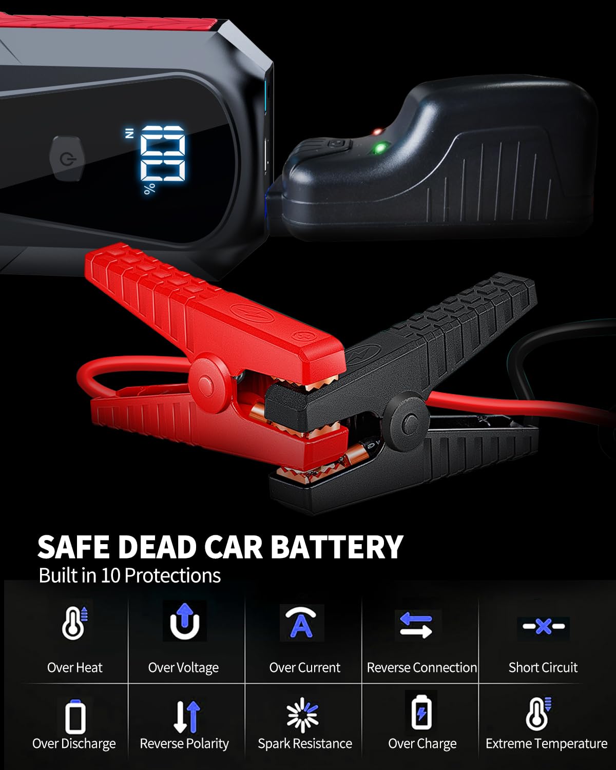 3000A Portable Jump Starter for Gas and Diesel