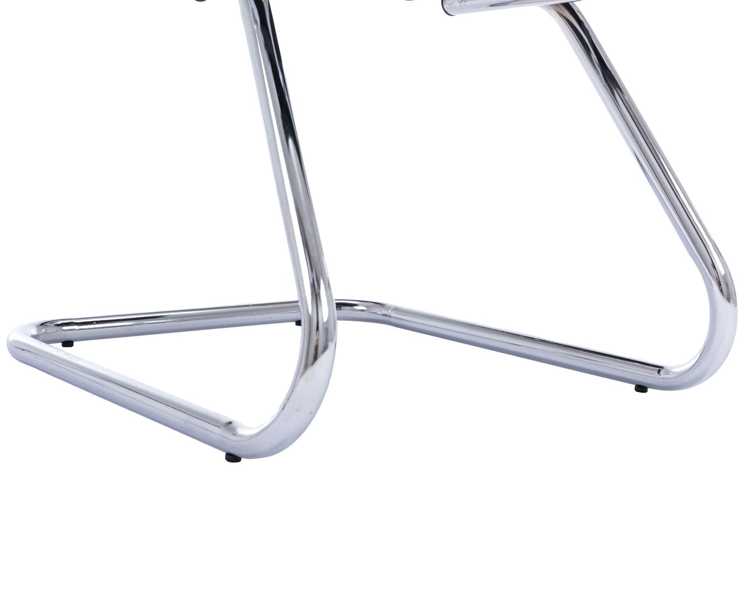 VESCASA Office Guest Chairs with Rhombic Grid Design Back, Faux Leather Reception Chairs with Arms for Meeting/Waiting/Conference Room with Chrome Metal Sled Base, Set of 4, Navy Blue