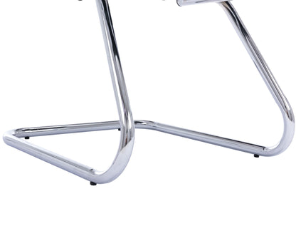 VESCASA Office Guest Chairs with Rhombic Grid Design Back, Faux Leather Reception Chairs with Arms for Meeting/Waiting/Conference Room with Chrome Metal Sled Base, Set of 4, Navy Blue