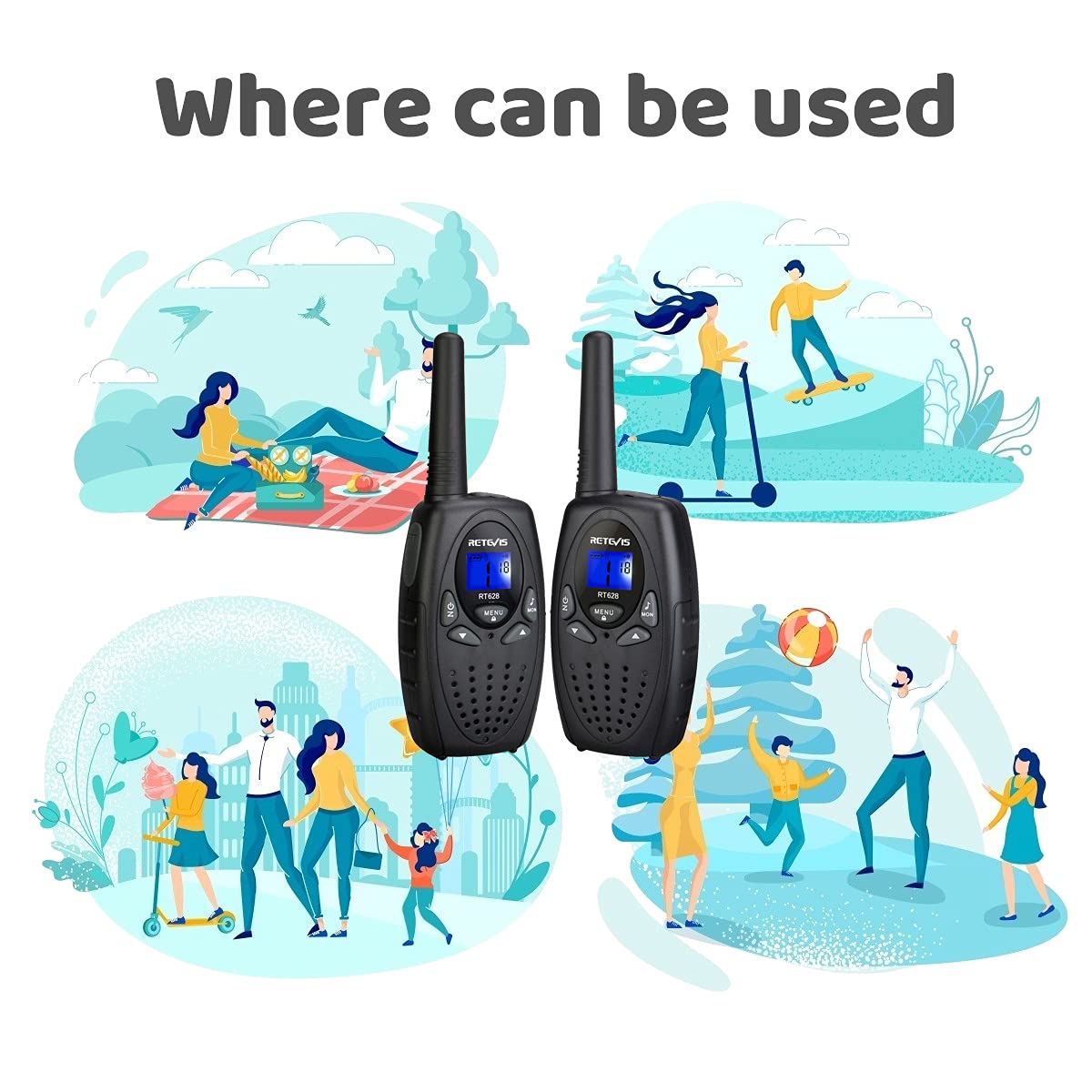 2 Pack Retevis Kids Walkie Talkies with VOX