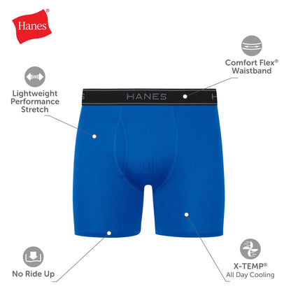 Hanes Men's Moisture-Wicking Boxer Briefs, 6-Pack