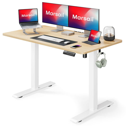Marsail Electric Standing Desk with LED Lighting