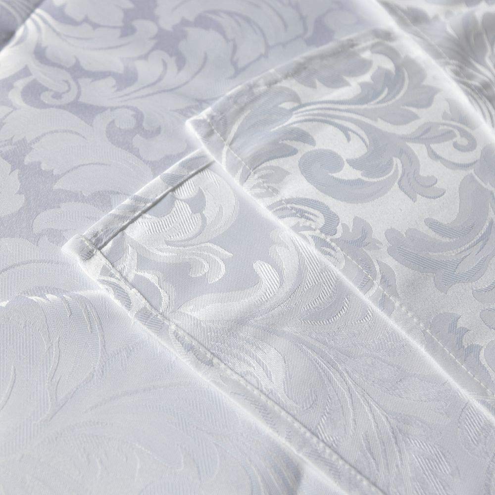 Lahome Elegant Damask Jacquard Tablecloth - Polyester Fabric Spillproof Water Resistant Washable Table Cover for Kitchen Dining Room Wedding Party Home Decor (White, Rectangle - 60" x 84")