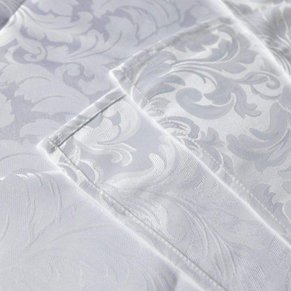 Lahome Elegant Damask Jacquard Tablecloth - Polyester Fabric Spillproof Water Resistant Washable Table Cover for Kitchen Dining Room Wedding Party Home Decor (White, Rectangle - 60" x 84")