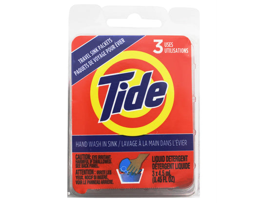 9 Pack Tide Travel Laundry Detergent Sink Packets