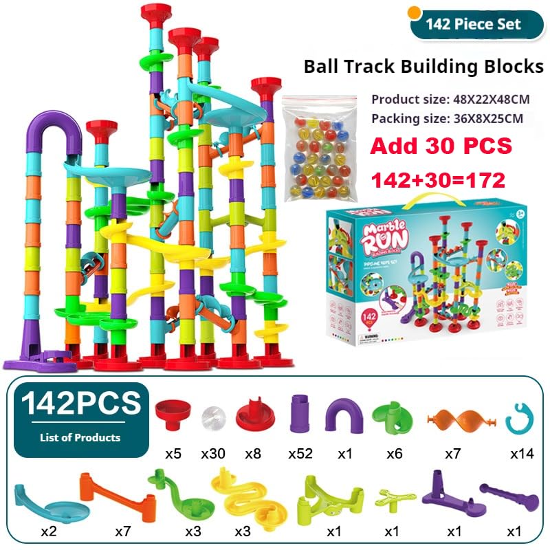 172 Pcs Marble Run STEM Toy for Kids
