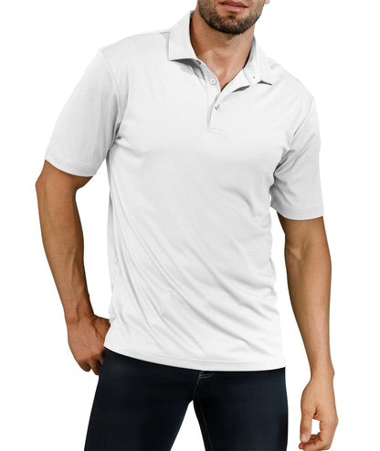 JOYMASAR Mens Summer Athletic Golf Polo Shirts - Short Sleeve Workout Casual Polos Quick Dry Tennis T-Shirt White