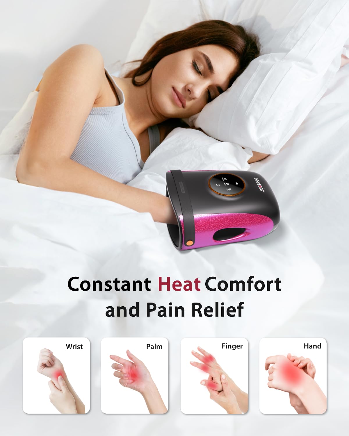 CINCOM Cordless Hand Massager with Heat & Compression