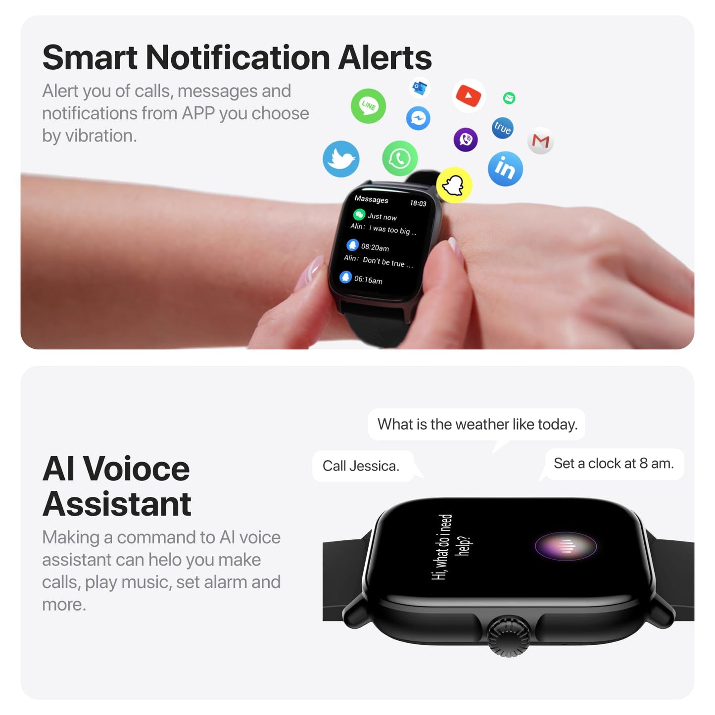Smart Watch Fitness Tracker with Call Function